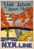 Visit Japan by Japan Mail Vintage Travel Poster