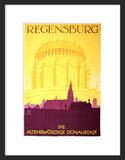 Regensburg travel poster framed