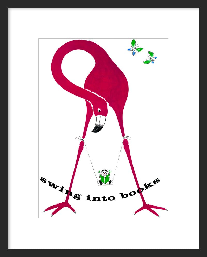 Swing Into Books framed poster