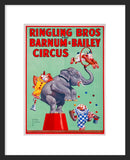 Ringling Bros Circus Elephant and Chimpanzees framed poster