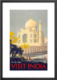Visit India: The Taj Mahal Vintage Travel Poster