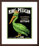 King Pelican Iceberg Lettuce crate label framed brown