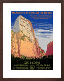 Zion National Park WPA Poster framed white