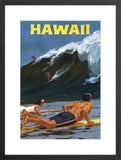 Vintage Hawaii Surfing Poster