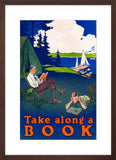 Take Along a Book poster in brown frame