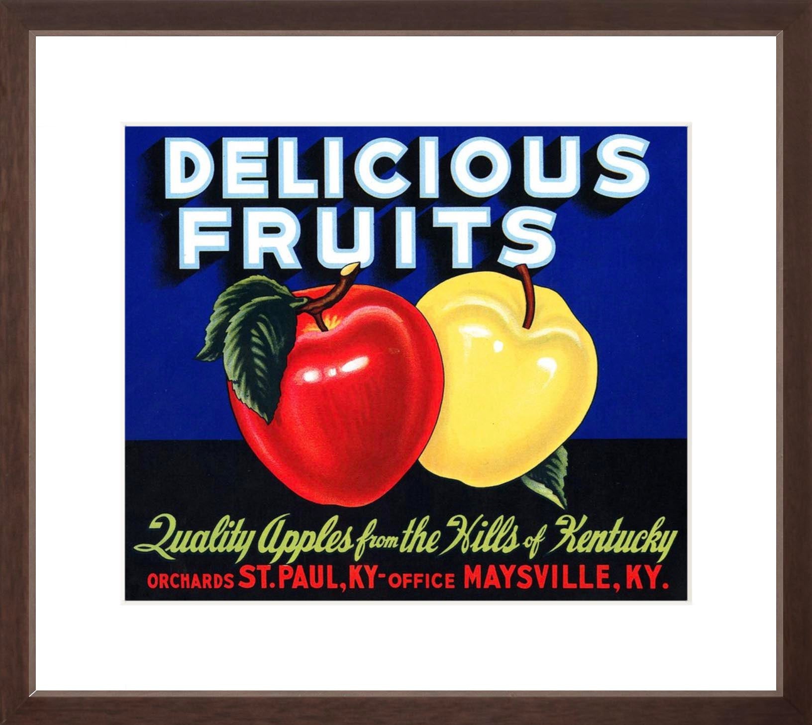 Delicious Fruits Quality Apples Crate Label – Vintagraph Art