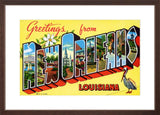 Greetings from New Orleans Postcard brown frame