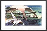 Vacation House of the Future black framed print