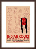 Indian Court Chippewa Picture Writing and Seneca Mask poster brown frame