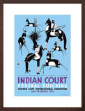 Indian Court Antelope Hunt poster brown frame