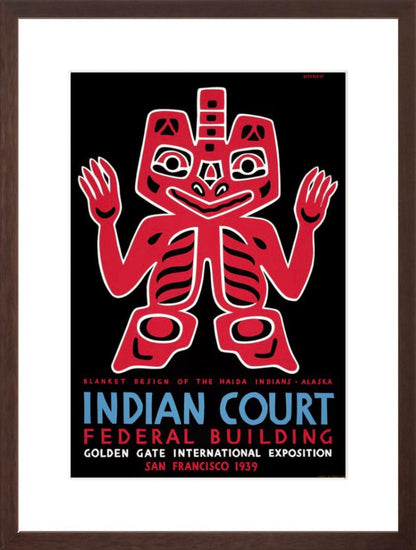 Indian Court: Haida Blanket Design poster brown frame
