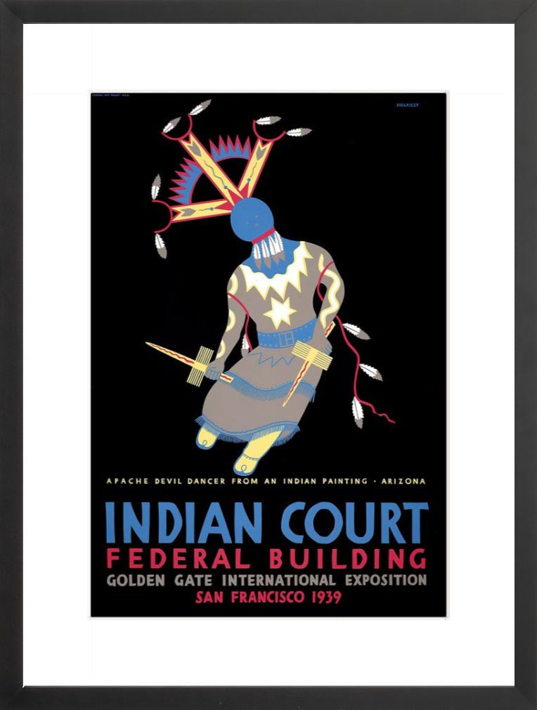 Indian Court: Apache Devil Dancer poster black frame