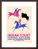 Indian Court Buffalo Hunt poster brown frame
