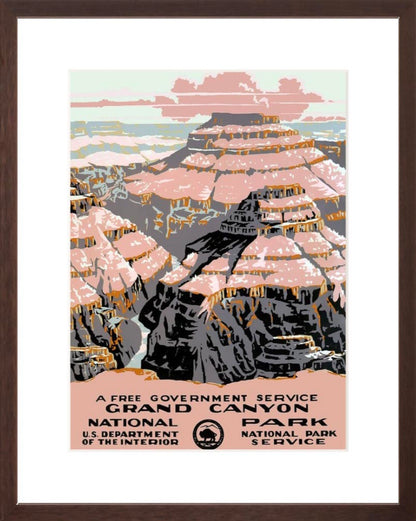 Grand Canyon National Park poster brown frame