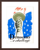 Democracy ... a challenge poster  brown frame