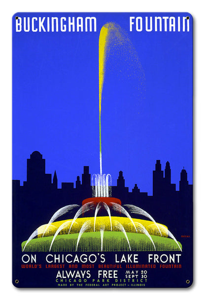 Buckingham Fountain poster Aluminum