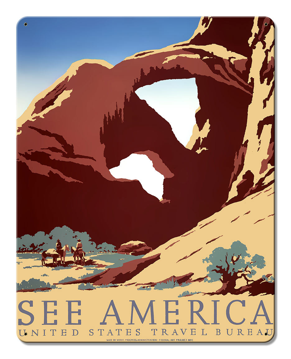 WPA Arches See America Poster Aluminum