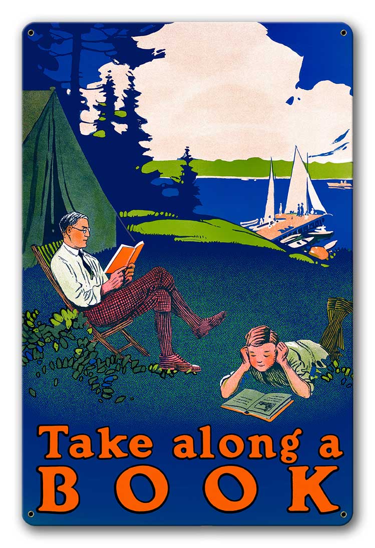 Take Along a Book poster Aluminum