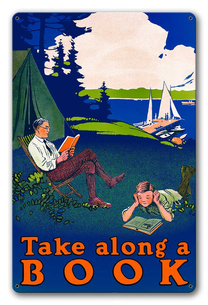 Take Along a Book poster Aluminum