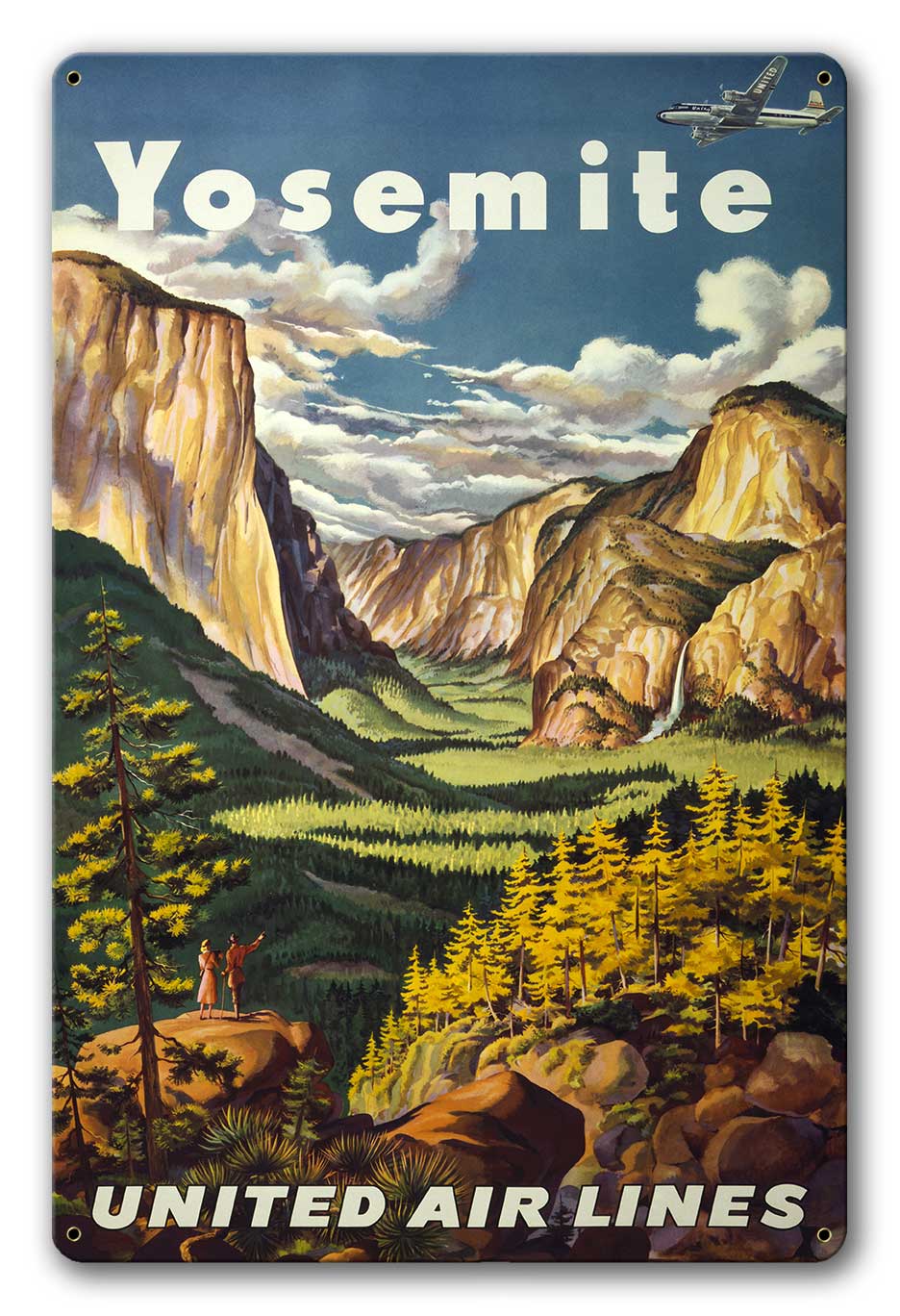 Yosemite United Airlines Poster Aluminum