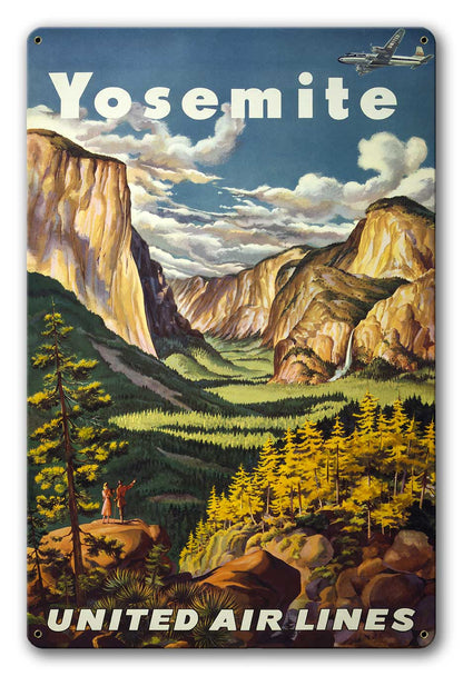 Yosemite United Airlines Poster Aluminum