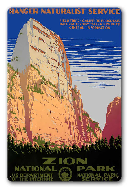 Zion National Park WPA Poster Aluminum