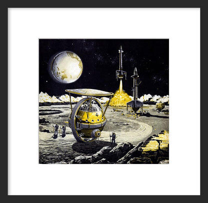 Lunar Unicycle framed print