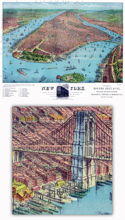 Bird's Eye View of New York City: 1879