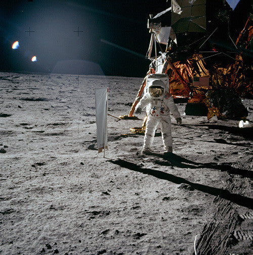 Buzz Aldrin and Solar Wind Experiment