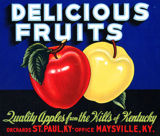 Delicious Fruits Quality Apples Crate Label