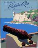 Discover Puerto Rico U.S.A. Vintage Travel Poster