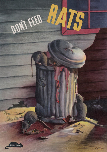 Don't Feed Rats. Combat the Rat health and safety poster