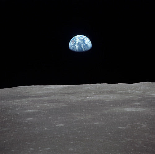 Earth Rise over Lunar Horizon