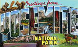 Greetings from Yosemite National Park postcard