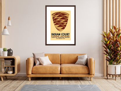 Indian Court: Pomo Indian Basket poster framed in room