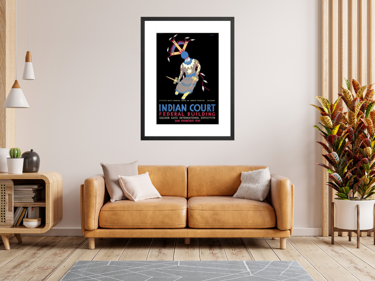 Indian Court: Apache Devil Dancer poster framed in room