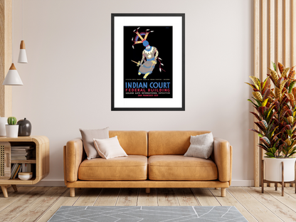 Indian Court: Apache Devil Dancer poster framed in room