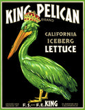 King Pelican Iceberg Lettuce fruit crate label
