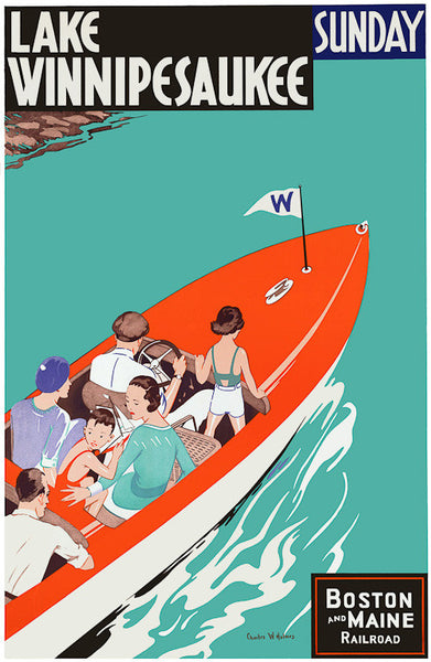 Lake Winnipesaukee Vintage Travel Poster