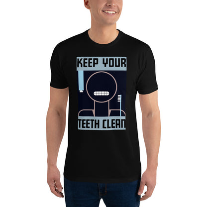 Keep Your Teeth Clean poster  men's black t-shirt