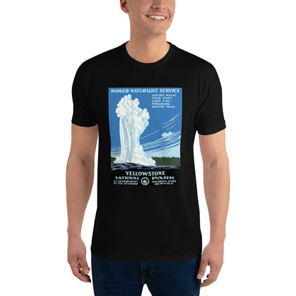 Yellowstone National Park Poster, 1938 men's t-shirt black