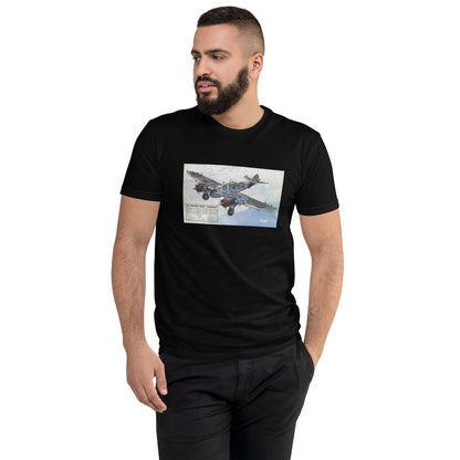 Long-Range Bristol "Beaufighter" Cutaway poster men's black t-shirt