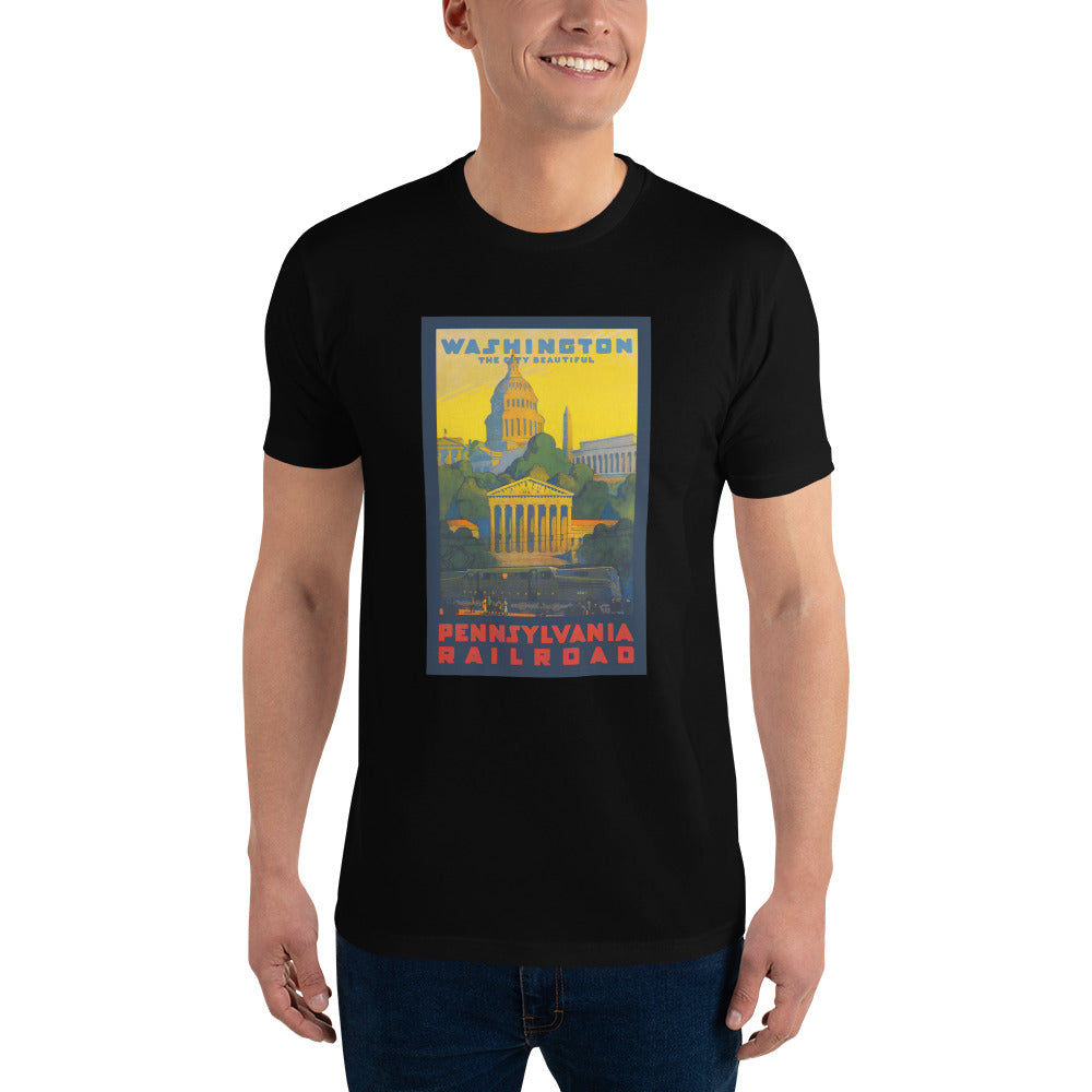 Washington, the City Beautiful Poster men's black t-shirt