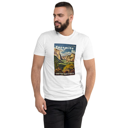 Yosemite United Airlines Poster men's white t-shirt