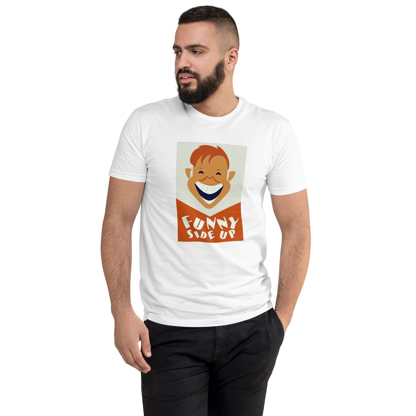Funny Side Up poster men's white t-shirt