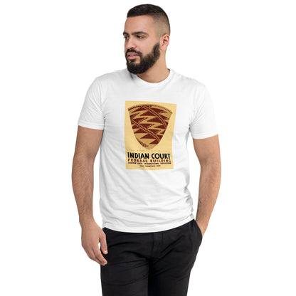 Indian Court: Pomo Indian Basket poster men's white t-shirt