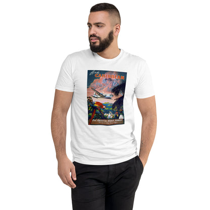 Fly to the Caribbean by Clipper men's white t-shirt