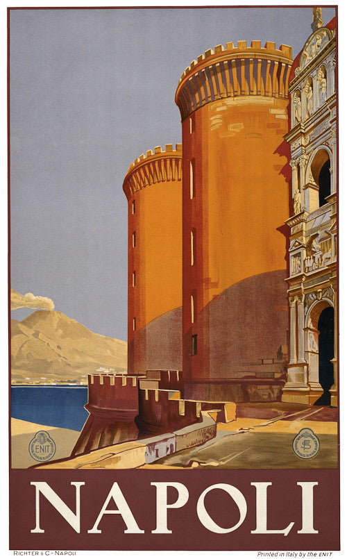 イタリア(ナポリ)のポスター Naples Vintage Travel Poster – Vintagraph Art