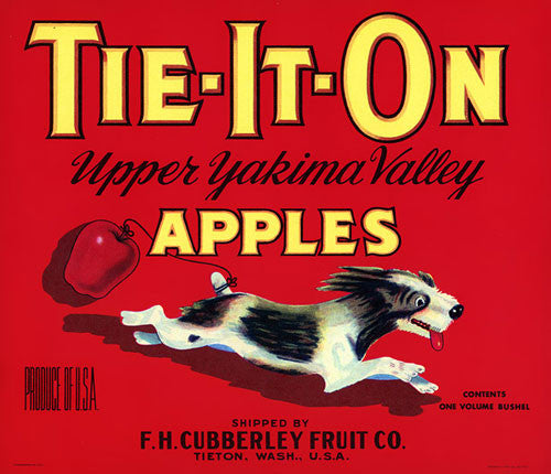 Tie-It-On Apples fruit crate label
