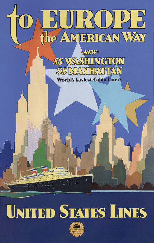 To Europe the American Way poster